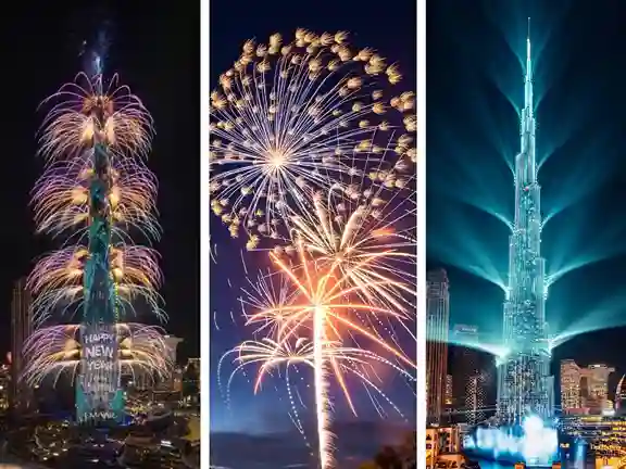 Bursting with vibrant colors and patterns, the fireworks create a mesmerizing visual spectacle